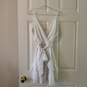 Elegant White Wrap Dress
